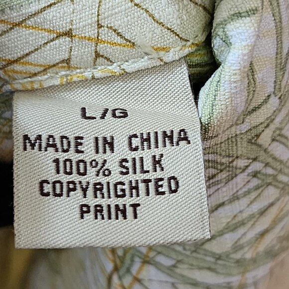 Tommy Bahama Yellow Floral Print 100% Silk Camp Shirt - Picture 5 of 5